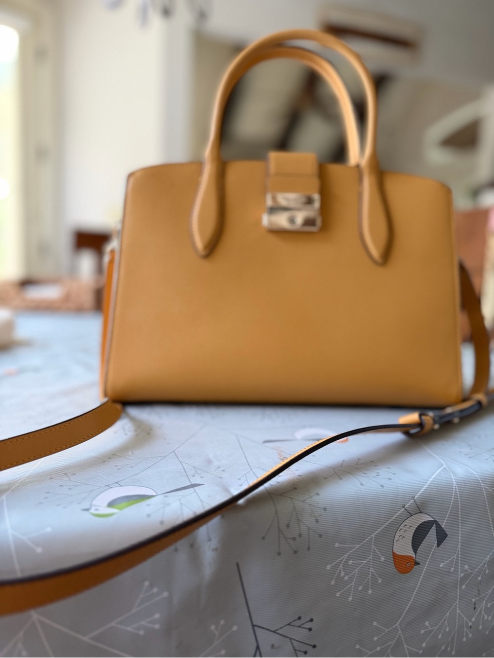 kate spade Mustard Yellow Structured Satchel with Shoulder Strap